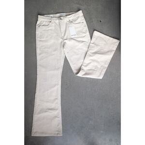 KENSIE Flare Pants High Rise Wide Leg Corduroy Cream Size 8/29 Flare 90s Y2K